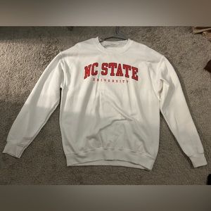 NC state white crewneck sweatshirt